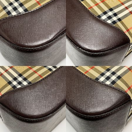  BURBERRY バーバリー ハンドバッグ キャメル×ブラウン セミショルダーバッグ レディース ゴールド金具