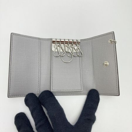  GUCCI グッチ GG チャーム付き 6連キーケース 212111 グレー PVC 箱有