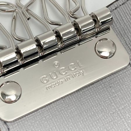  GUCCI グッチ GG チャーム付き 6連キーケース 212111 グレー PVC 箱有