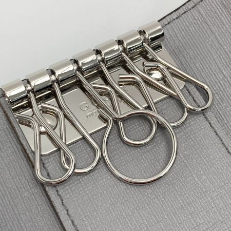  GUCCI グッチ GG チャーム付き 6連キーケース 212111 グレー PVC 箱有