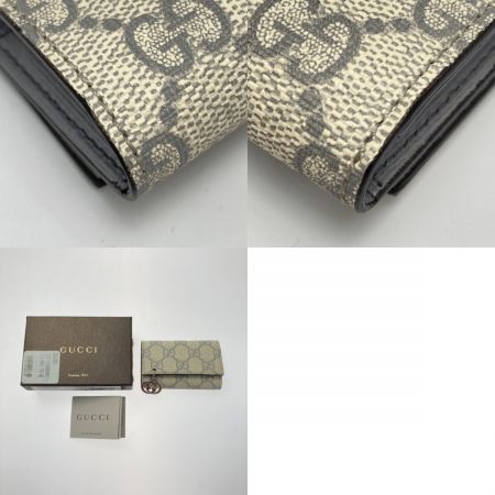 GUCCI グッチ GG チャーム付き 6連キーケース 212111 グレー PVC 箱有