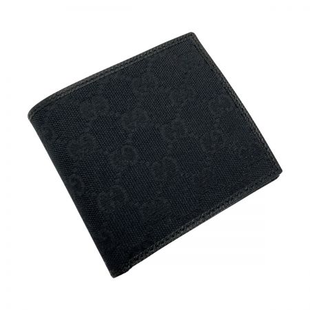  GUCCI グッチ GGキャンバス 2つ折り財布 04862 ブラック キャンバス×レザー
