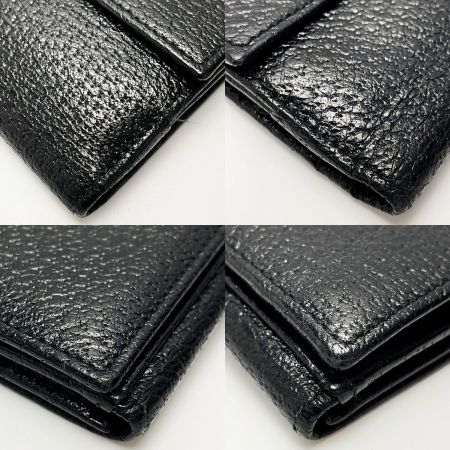  GUCCI グッチ 2つ折り長財布 035・1408・2097 ブラック ピグスキン レザー レディース シルバー金具