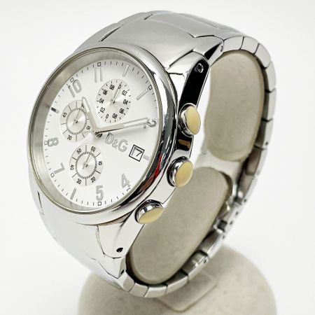  DOLCE & GABBANA ドルチェアンドガッバーナ TIME クロノグラフ ホワイト クォーツ ステンレススチール メンズ 腕時計