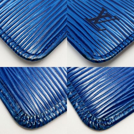  LOUIS VUITTON ルイヴィトン エピ ポシェット クレ M63805 ブルー コインケース 小銭入れ レディース ゴールド金具