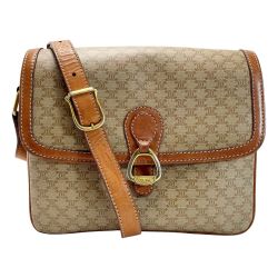 ☆☆ CELINE セリーヌ マカダム柄 ショルダーバッグ ポシェット 斜め掛 レディース ゴールド金具 Cランク