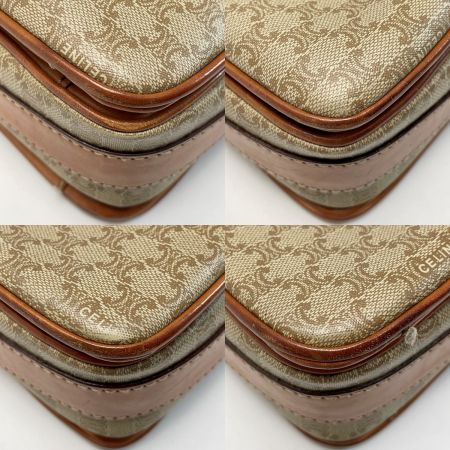  CELINE セリーヌ マカダム柄 ショルダーバッグ ポシェット 斜め掛 レディース ゴールド金具