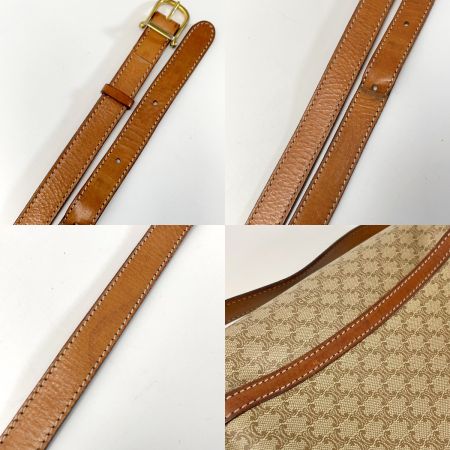  CELINE セリーヌ マカダム柄 ショルダーバッグ ポシェット 斜め掛 レディース ゴールド金具