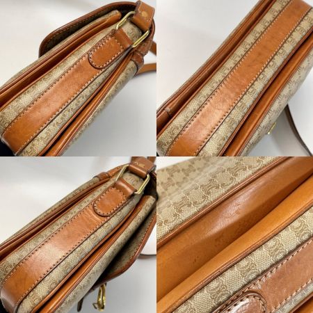  CELINE セリーヌ マカダム柄 ショルダーバッグ ポシェット 斜め掛 レディース ゴールド金具