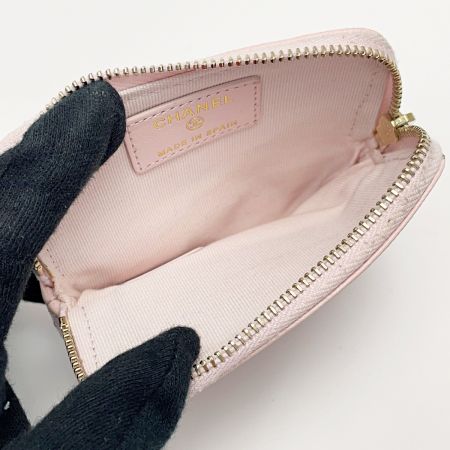  CHANEL シャネル マトラッセ ピンク コインケース 小銭入れ キャビアスキン レディース ゴールド金具
