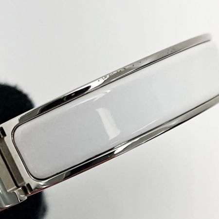  HERMES エルメス エナメルブレスレット ファン □Q刻印 H700001F ホワイト クリック H レディース アクセサリー シルバー金具