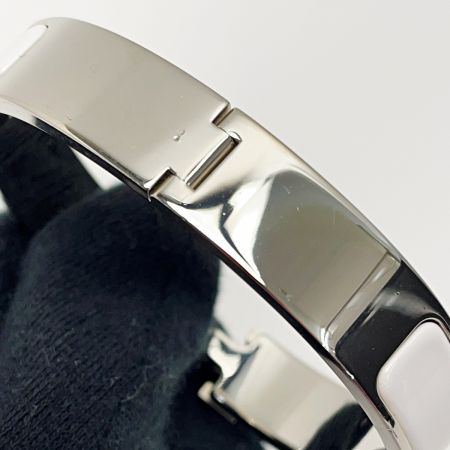  HERMES エルメス エナメルブレスレット ファン □Q刻印 H700001F ホワイト クリック H レディース アクセサリー シルバー金具