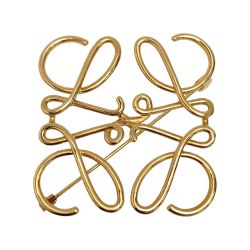 ☆☆ LOEWE ロエベ アナグラム ブローチ GP ゴールド Anagram Bランク