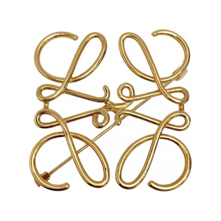  LOEWE ロエベ アナグラム ブローチ GP ゴールド Anagram