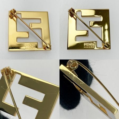 中古】 FENDI フェンディ フォーエバー FFロゴ ブローチ 2個セット ...