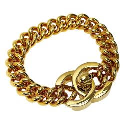 ☆☆ CHANEL シャネル ブレスレット ゴールド ココマーク ターンロック 96P レディース サクセサリー Bランク