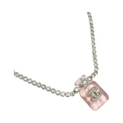 ☆☆ CHANEL シャネル ココマーク ラインストーン ボトル ネックレス B23S シルバー 香水瓶 Aランク