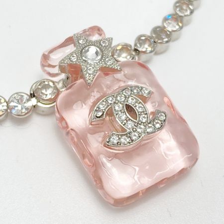  CHANEL シャネル ココマーク ラインストーン ボトル ネックレス B23S シルバー 香水瓶