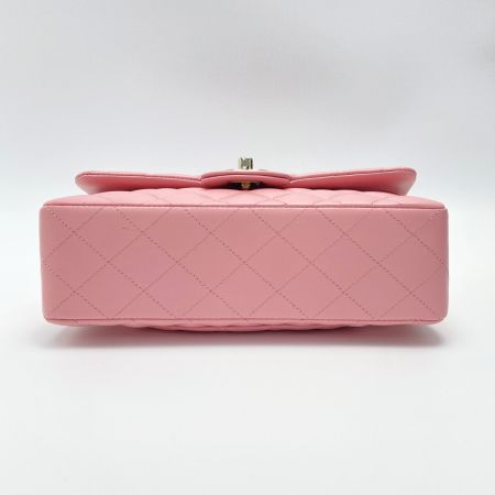  CHANEL シャネル マトラッセ Wフラップ チェーンショルダーバッグ ピンク ラムスキン ゴールド金具