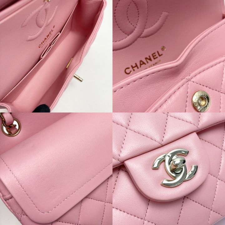 CHANEL シャネル マトラッセ Wフラップ チェーンショルダーバッグ ピンク ラムスキン ゴールド金具｜中古｜なんでもリサイクルビッグバン