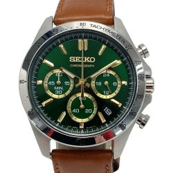 ☆☆ SEIKO セイコー スピリット クロノグラフ SBRT017 グリーン クォーツ メンズ 腕時計 Bランク