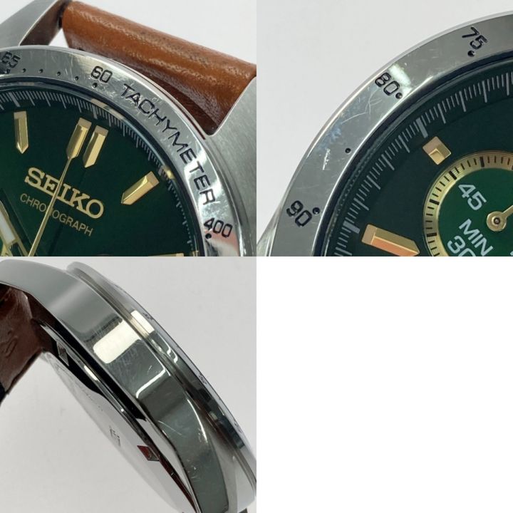 SEIKO セイコー スピリット クロノグラフ SBRT017 グリーン クォーツ メンズ 腕時計｜中古｜なんでもリサイクルビッグバン