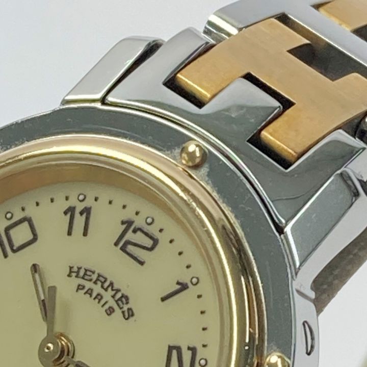 HERMES エルメス クリッパー デイト CL4.220 アイボリー クォーツ レディース 腕時計｜中古｜なんでもリサイクルビッグバン