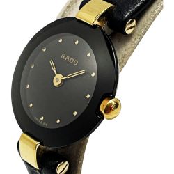 ☆☆ RADO ラドー クポール ダイヤスター 204.4079.4 ブラック クォーツ レディース 腕時計 Bランク