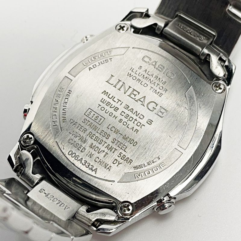 中古】 CASIO カシオ LINEAGE リニエージ LCW-M100-1AJF シルバー 電波