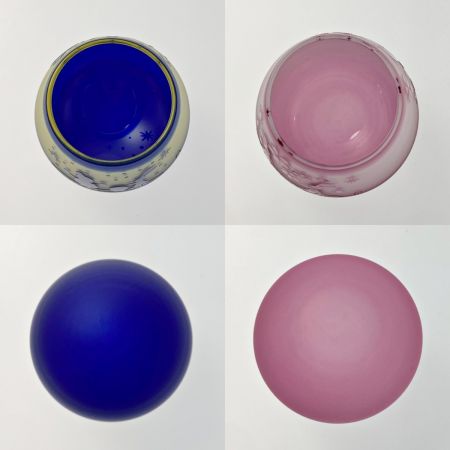  Kitaichi Glass.co.,ltd, 北一硝子 ゆらゆらグラス 月見うさぎ 2個セット 木箱付き スインググラス