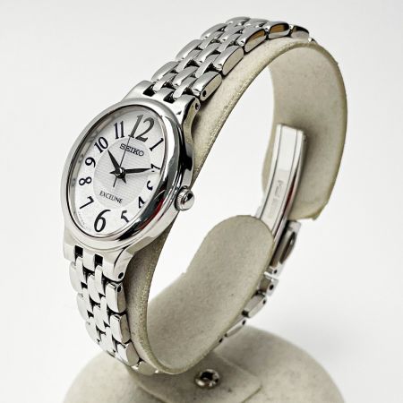  SEIKO セイコー エクセリーヌ V117-0BW0 ホワイト×シルバー ソーラー充電 ステンレススチール レディース 腕時計