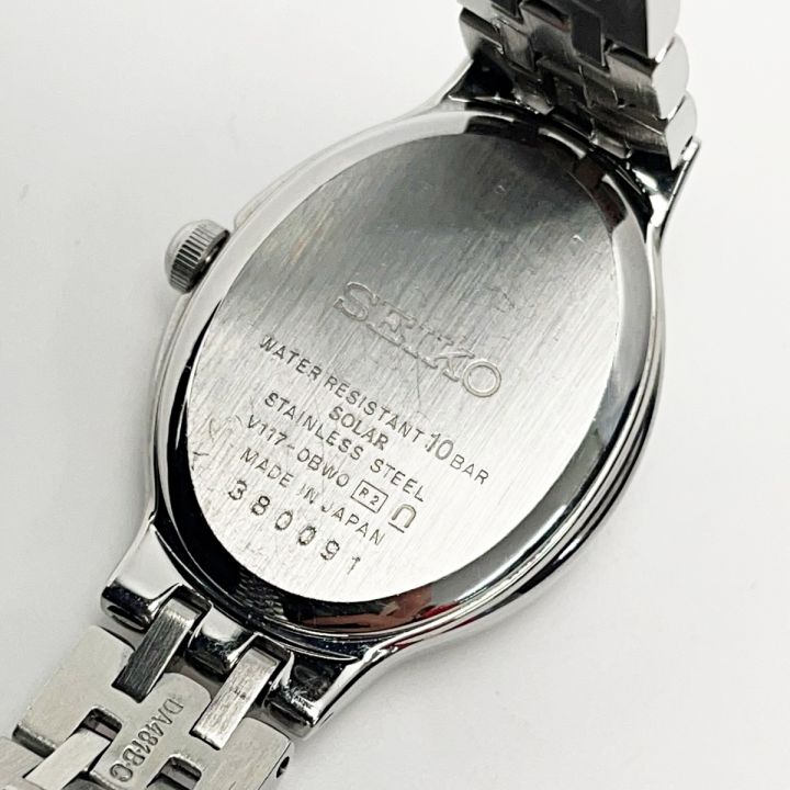 SEIKO セイコー エクセリーヌ V117-0BW0 ホワイト×シルバー ソーラー充電 ステンレススチール レディース 腕時計 ｜中古｜なんでもリサイクルビッグバン