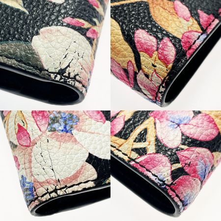  Salvatore Ferragamo サルヴァトーレフェラガモ ガンチーニ JL-22 D780 花柄xブラック 2つ折財布 レザー レディース