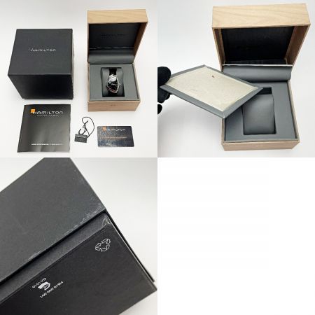  HAMILTON ハミルトン ベンチュラ H244112 ブラック クォーツ レザー メンズ 腕時計 箱・取説・ギャランティカード有