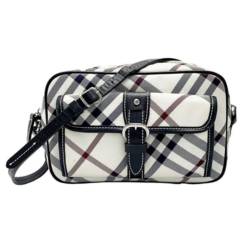 中古】 BURBERRY バーバリー BLUE LABEL アイボリー ショルダーバッグ