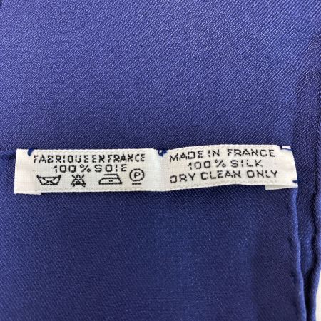  HERMES エルメス カレ90 Memoire d’Hermes エルメスの思い出 シルクスカーフ ブルー シルク100％