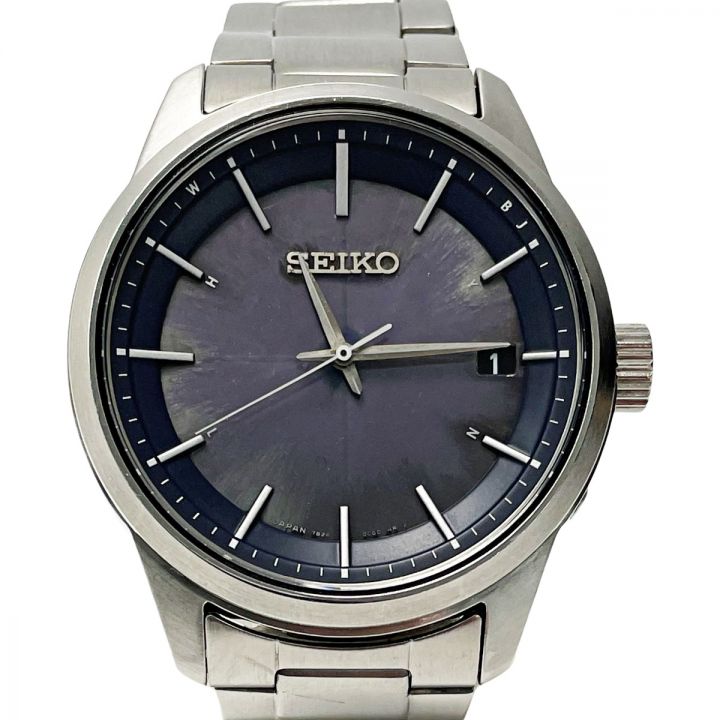 SEIKO◇ソーラー腕時計/アナログ/ステンレス/NVY/SLV/7B24-0BK0 - デジタル