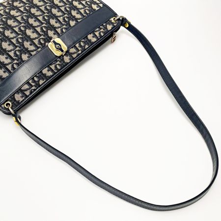  Christian Dior クリスチャンディオール トロッター ネイビー×グレー ショルダーバッグ レディース ゴールド金具
