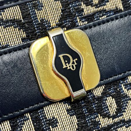  Christian Dior クリスチャンディオール トロッター ネイビー×グレー ショルダーバッグ レディース ゴールド金具