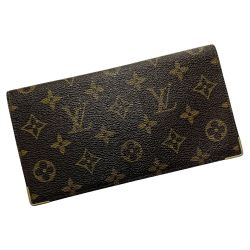 ☆☆ LOUIS VUITTON ルイヴィトン モノグラム ポルトシェキエ・ダブル M62223 ブラウン 長財布 ユニセックス ゴールド金具 Cランク