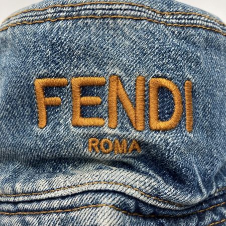  FENDI フェンディ デニム バケットハット インディゴ Mサイズ ロゴ刺繍