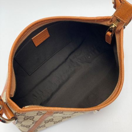  GUCCI グッチ GGキャンバス ショルダーバッグ 130939 ベージュ×ブラウン ワンショルダー キャンバス×レザー 布袋有