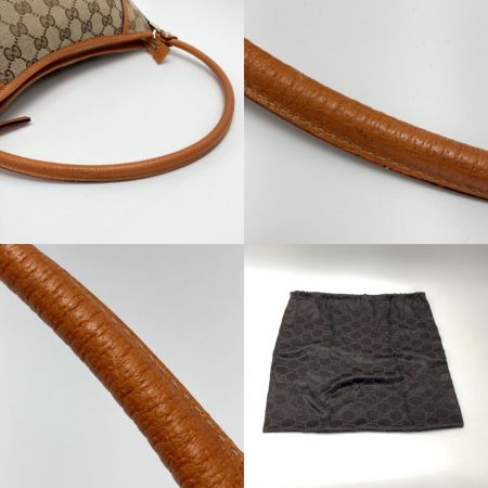  GUCCI グッチ GGキャンバス ショルダーバッグ 130939 ベージュ×ブラウン ワンショルダー キャンバス×レザー 布袋有