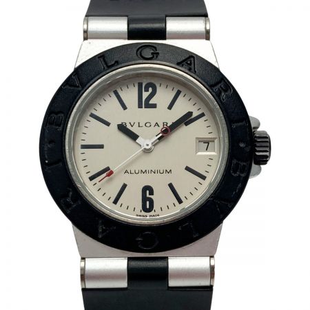  BVLGARI ブルガリ アルミニウム デイト AL32TA シルバー クォーツ ボーイズ 腕時計