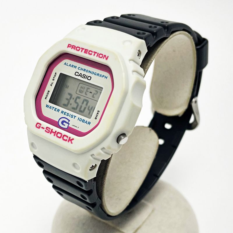 中古】 CASIO カシオ G-SHOCK DW-520 ホワイト×ピンク 初代モデル 