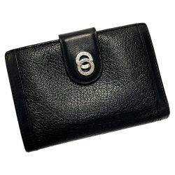 ☆☆ BVLGARI ブルガリ 2つ折り財布 ブラック ユニセックス レザー シルバー金具 Bランク