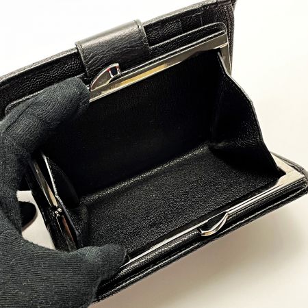  BVLGARI ブルガリ 2つ折り財布 ブラック ユニセックス レザー シルバー金具