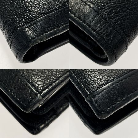  BVLGARI ブルガリ 2つ折り財布 ブラック ユニセックス レザー シルバー金具