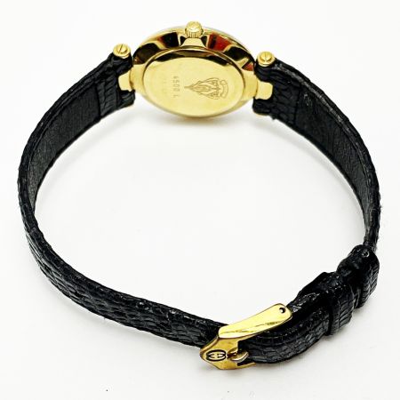  GUCCI グッチ クォーツ 4500L レザー ステンレススチール 黒文字盤 レディース 腕時計