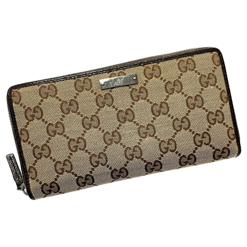 中古】 GUCCI グッチ ラウンドファスナー財布 307980 ベージュ